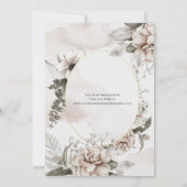 Roze grijs botanisch waterverf bruiloft save the date (Achterkant)