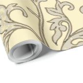  Roze Grijs Botanische Bloemen Cadeaupapier (Rol Hoek)