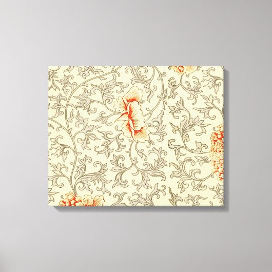  Roze Grijs Botanische Bloemen Canvas Afdruk (Voorkant)