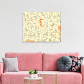  Roze Grijs Botanische Bloemen Canvas Afdruk (Insitu (Woonkamer))