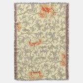  Roze Grijs Botanische Bloemen Deken (Voorkant Verticaal)