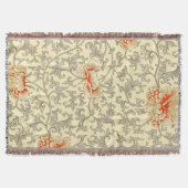  Roze Grijs Botanische Bloemen Deken (Voorkant)