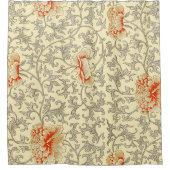 Roze Grijs Botanische Bloemen Douchegordijn (Voorkant)