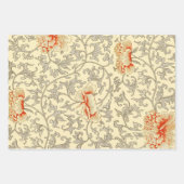  Roze Grijs Botanische Bloemen Inpakpapier Vel (Voorkant)