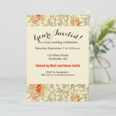  Roze Grijs Botanische Bloemen Kaart (Staand voorkant)