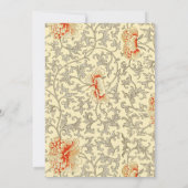  Roze Grijs Botanische Bloemen Kaart (Achterkant)