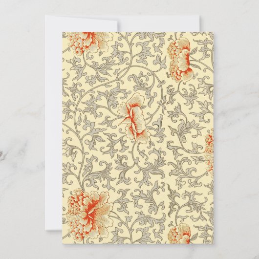  Roze Grijs Botanische Bloemen Kaart (Achterkant)