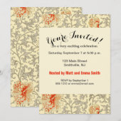  Roze Grijs Botanische Bloemen Kaart (Voorkant / Achterkant)