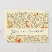  Roze Grijs Botanische Bloemen Kaart (Voorkant / Achterkant)