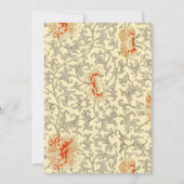  Roze Grijs Botanische Bloemen Kaart (Achterkant)