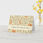  Roze Grijs Botanische Bloemen Kaart (Gele Bloem)