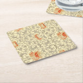 Roze Grijs Botanische Bloemen Kartonnen Onderzetters (Schuin)