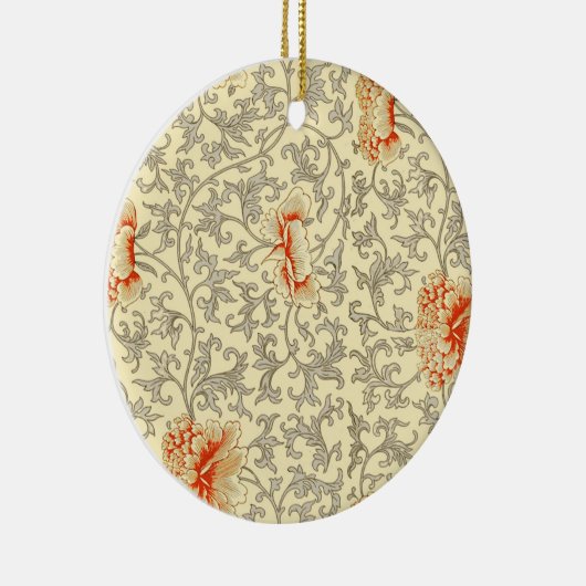  Roze Grijs Botanische Bloemen Keramisch Ornament (Rechts)