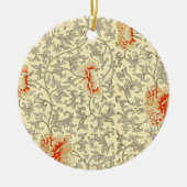 Roze Grijs Botanische Bloemen Keramisch Ornament (Voorkant)