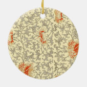 Roze Grijs Botanische Bloemen Keramisch Ornament (Achterkant)