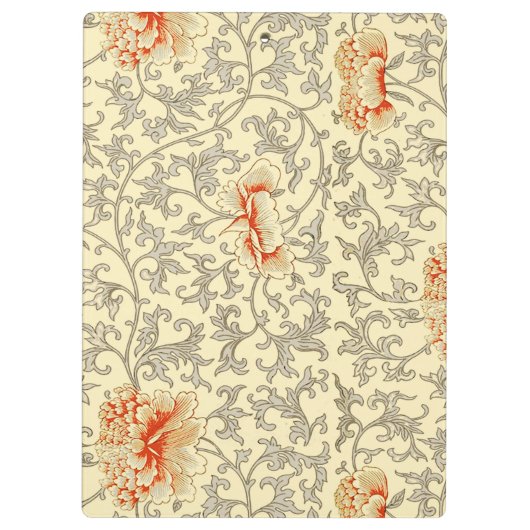  Roze Grijs Botanische Bloemen Klembord (Achterkant)