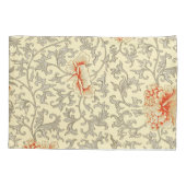  Roze Grijs Botanische Bloemen Kussensloop (Achterkant)