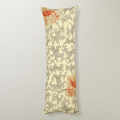  Roze Grijs Botanische Bloemen Lichaamskussen (Achterkant (Verticaal))