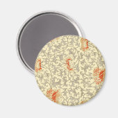  Roze Grijs Botanische Bloemen Magneet (Voorkant / Achterkant)