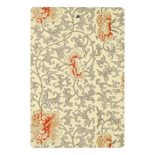  Roze Grijs Botanische Bloemen Mini Klembord (Achterkant)