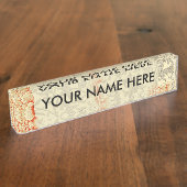  Roze Grijs Botanische Bloemen Naambordje (Zijkant)