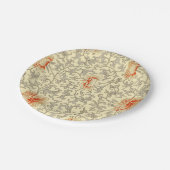  Roze Grijs Botanische Bloemen Papieren Bordje (Gekanteld)