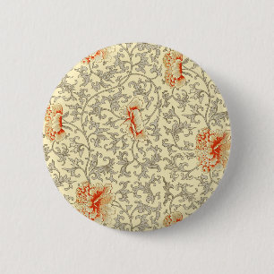  Roze Grijs Botanische Bloemen Ronde Button 5,7 Cm