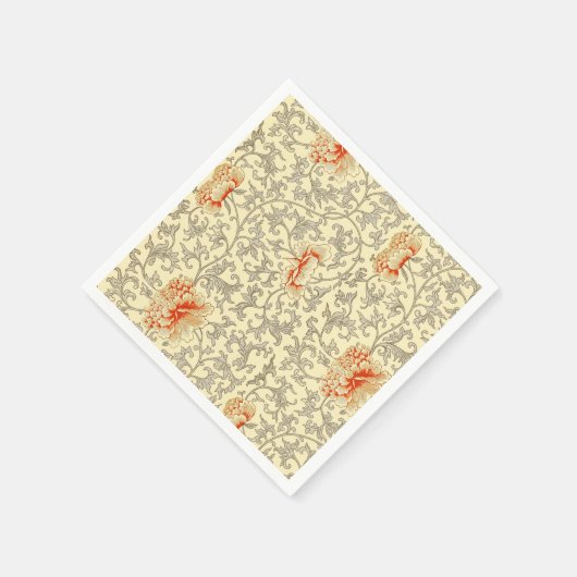 Roze Grijs Botanische Bloemen Servetten (Hoek)