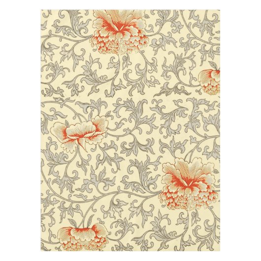  Roze Grijs Botanische Bloemen Tafelkleed (Voorkant)