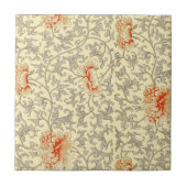  Roze Grijs Botanische Bloemen Tegeltje (Voorkant)