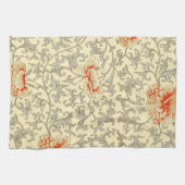  Roze Grijs Botanische Bloemen Theedoek (Horizontaal)