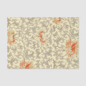 Roze Grijs Botanische Bloemen Tissuepapier (Voorkant)