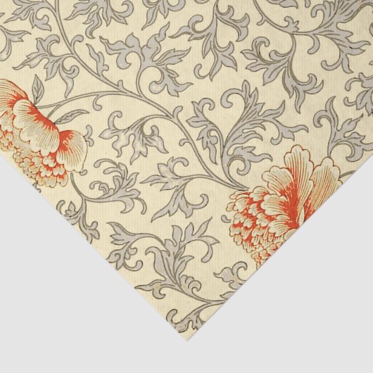  Roze Grijs Botanische Bloemen Tissuepapier (Detail)