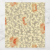  Roze Grijs Botanische Bloemen Wijn Etiket (Enkel label)