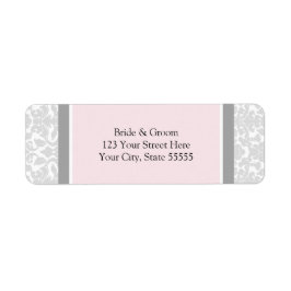 Roze Grijs Bruiloft Aangepaste retour adreslabels Etiket