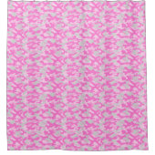 Roze Grijs Camouflage  Douchegordijn (Voorkant)