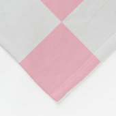 Roze + Grijs Check Checkerboard Patroon Fleece Deken (Hoek)