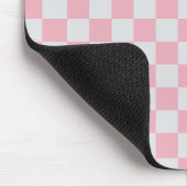 Roze + Grijs Check Checkerboard Patroon Muismat (Hoek)