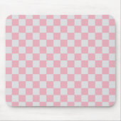 Roze + Grijs Check Checkerboard Patroon Muismat (Voorkant)