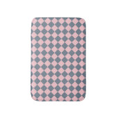 Roze Grijs Checker Diamant Patroon Badmat (Voorkant Verticaal)