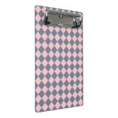 Roze Grijs Checker Diamant Patroon Mini Klembord (Schuin)