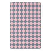 Roze Grijs Checker Diamant Patroon Mini Klembord (Achterkant)