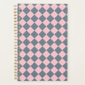 Roze Grijs Checker Diamant Patroon Planner (Voorkant)