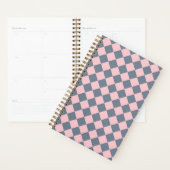 Roze Grijs Checker Diamant Patroon Planner (Display)