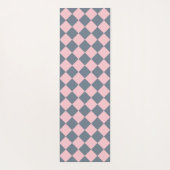 Roze Grijs Checker Diamant Patroon Yogamat (Achterkant)