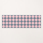 Roze Grijs Checker Diamant Patroon Yogamat (Voorkant (horizontaal))