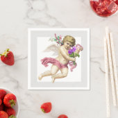 Roze Grijs Cherub Angel Papier Servet (Insitu)