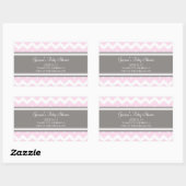 Roze Grijs Chevron Baby shower Favor Stickers (Vel)