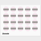 Roze Grijs Chevron Baby shower Favor Stickers (Vel)