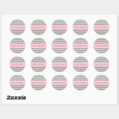 Roze Grijs Chevron Baby shower Favor Stickers (Vel)